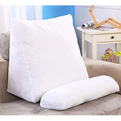 Oreiller de dos traversin oreiller compensé coussin tv pour canapé linge de lit, 60 x 50 x 20 cm (beige)