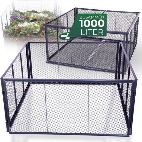 2x Novatool Komposter  Garten-Komposter Komposter + Deckel + Boden