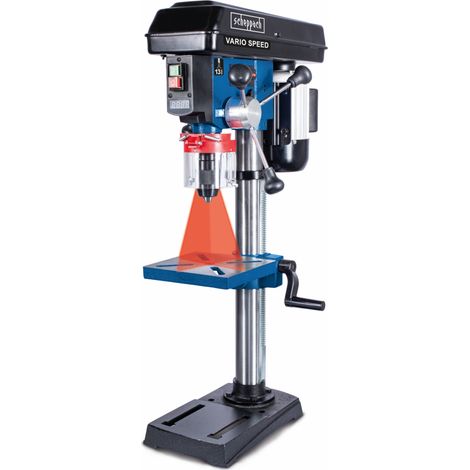 Scheppach Perceuse d'établi DP19Vario – Perceuse à colonne – 550 W – Vitesse variable en continu – Serrage du mandrin 1,5 à 13 mm – Laser – Ecran digital – Pour le bois, le métal et le plastique (1/5)