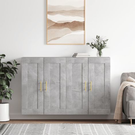 Wandschränke 2 Stk. Betongrau Holzwerkstoff vidaXL (1/5)