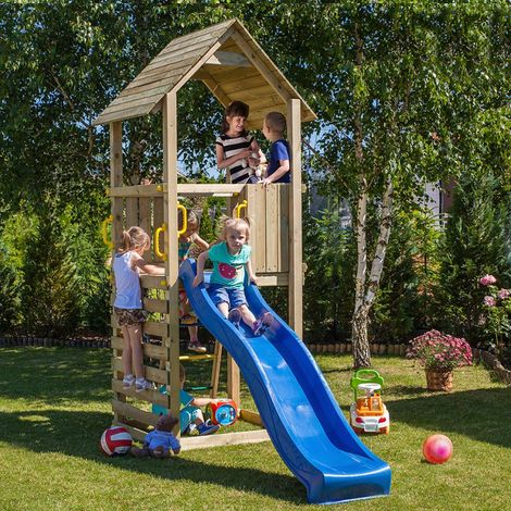Fungoo Spielturm "Carol 1", natur, Rutsche (1/5)