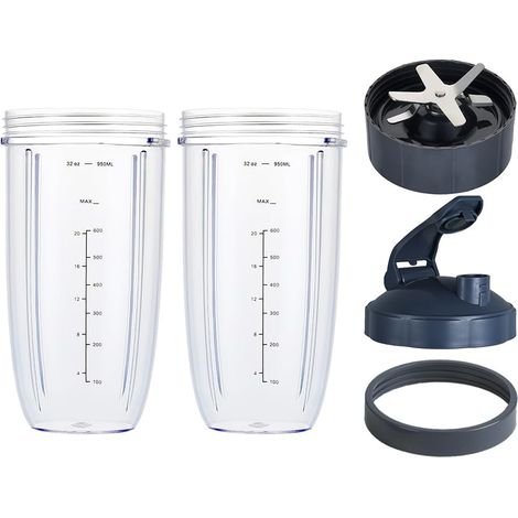 Bol mélangeur et lames améliorés pour mixeurs Nutribullet 600w/900w, accessoires pour mixeur (ensemble de 5 pièces) (1/5)