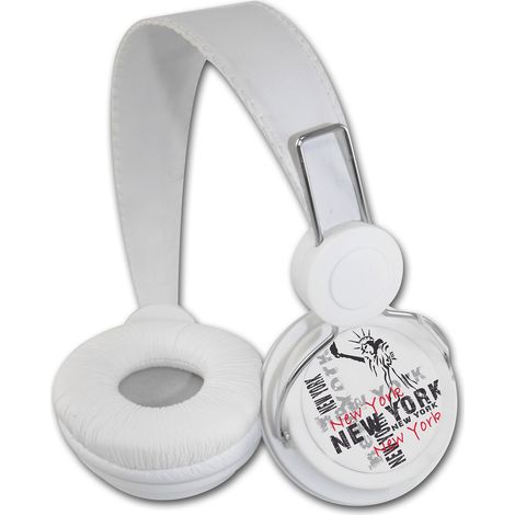 Auriculares de Diadema caq NY Inovalley (Blanco)