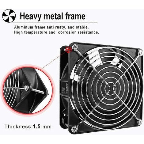 Ventilateur axial pour cheminée - Haute température, silencieux et universel (120 x 120 x 38 mm) (1/4)