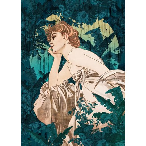 Papier peint panoramique romantique,classique Rêves Verts (1/4)