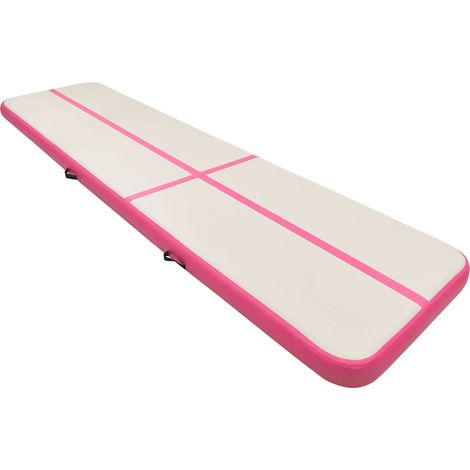 Tapis gonflable de gymnastique avec pompe 800x100x20cm PVC Rose (1/5)