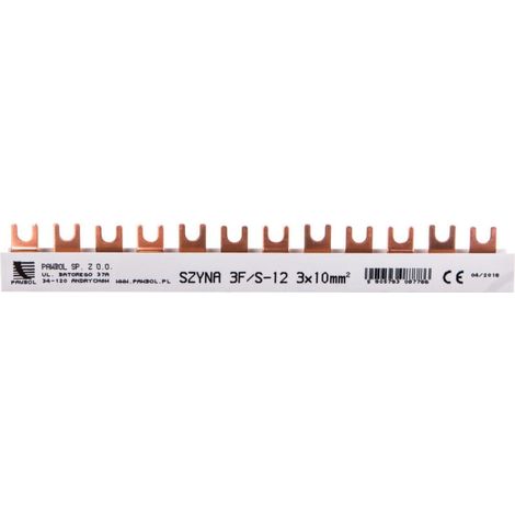 Barra colectora de horquilla 3P 63A 10 mm² 12 mod S12 E4302
