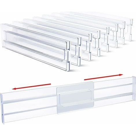 Verstellbare Schubladentrenner 28-51 cm aus robustem, bruchsicherem Kunststoff Dicke 1,3 cm Höhe 8,1 cm für Büro- und Küchenorganisation (1/5)