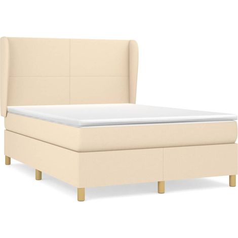 Maison Exclusive - Giroletto a Molle con Materasso Crema 140x200 cm in Tessuto (1/5)