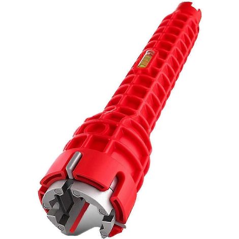 Clé multifonctionnelle pour évier 8 en 1, outil en acier, clé de plomberie rouge à niveau pour toilettes (1/5)