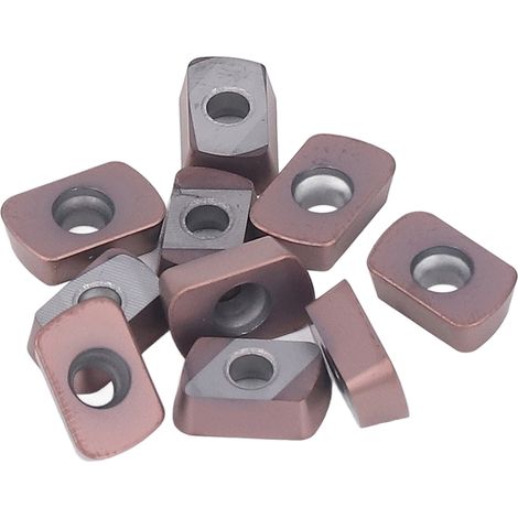 10 plaquettes de tournage en carbure, indexables et revêtues, pour porte-outil de tournage CNC sur bois. (1/5)