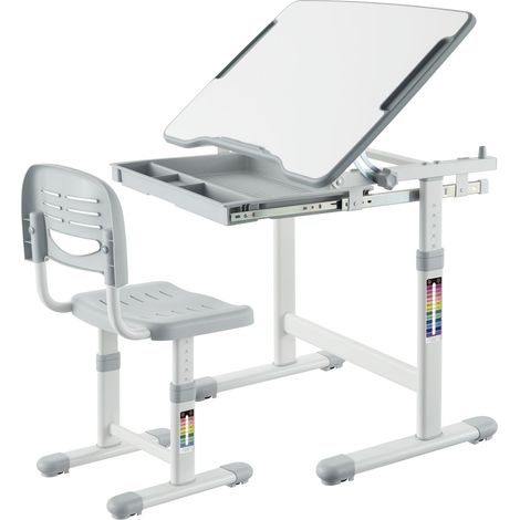 Mozos DC-SET-grau Verstellbarer Kinderschreibtisch mit Stuhl, grau (1/5)