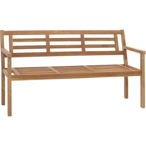 Banc de jardin en bois d'acacia massif avec dossier et accoudoirs sans coussins 040005835 (1/5)
