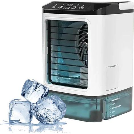 Tragbarer Klimaventilator mit zwei Nebelstufen, 3 Geschwindigkeitsstufen, leiser Betrieb, ideal für Zuhause (1/5)