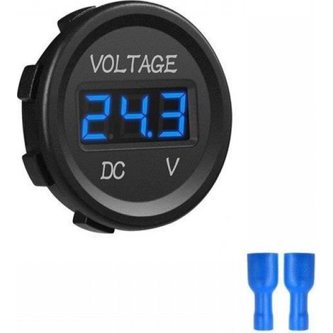 Un type-Bleu - Voltmètre numérique étanche DC5V 48V, panneau LED, affichage pour voiture, bateau, moto, Mini (1/4)