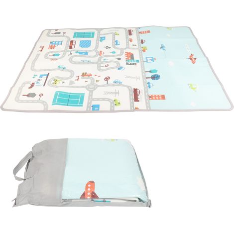 Tapis d'éveil bébé antidérapant 180x150cm, tapis de sol XPE pour ramper et jouer à l'intérieur, avec sac de rangement inclus (1/5)
