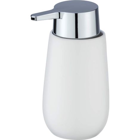 Wenko, dispenser di sapone liquido, in ceramica, 9,5 x 16 x 8 cm, bianco (1/5)