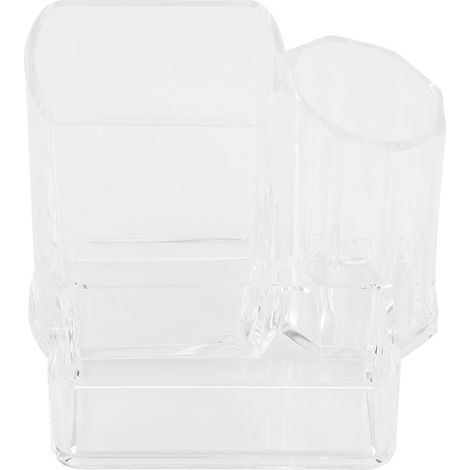 Support Maquillage Acrylique Organisateur Cosmétiques Rangement Pinceau Rouge À Lèvres Pour Salle De Bain Chambre Transparent (1/5)