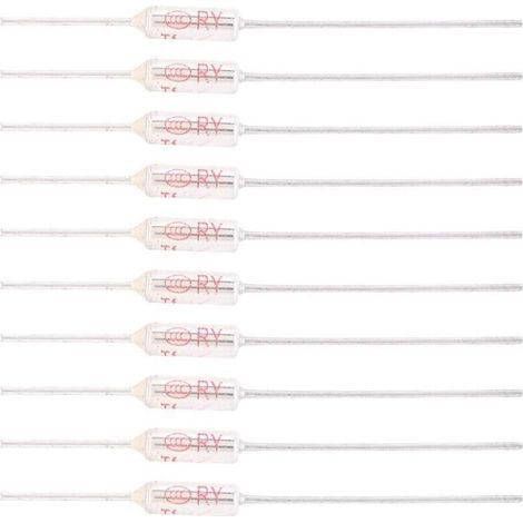 10 Stück Thermosicherungen 250 V 10 A 115 °C/239 °F, Thermosicherung mit Metallgehäuse, Thermosicherung TF 72250 °C (115 °C)