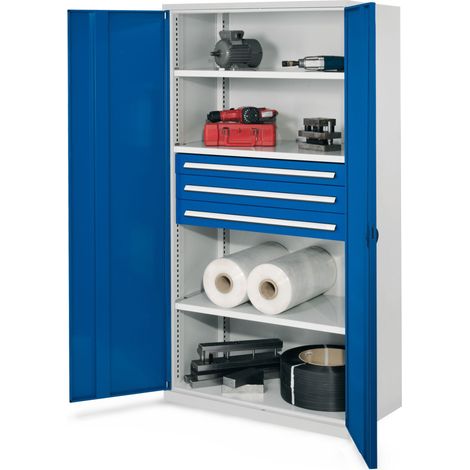 Kappes Schwerlastschränke ohne Mitteltrennwand 1950x1000x600mm Modell 43 Vollblechtüren enzianblau