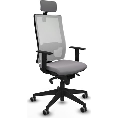 Horna sincro malla blanca similpiel gris brazos 1D base piramidal cabecero 2D ruedas 65mm engomadas (1/5)