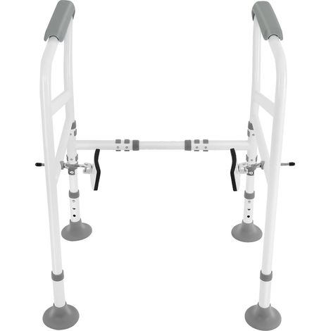Cadre de soutien pour toilettes, acier au carbone haute résistance, capacité de charge 100 kg, hauteur réglable 27-29 pouces, longueur réglable 19,7-21,7 pouces, rampes anti-dérapantes (1/5)