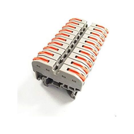 10PCS Type de rail de connexion rapide Bornier de type presse connecteur au lieu de UK2.5B Bornier avec barre de connexion, barre de marquage, vis