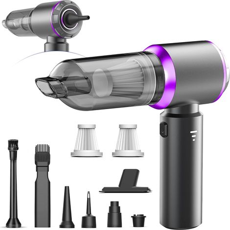 Aspirateur Portable Mini 20000PA, à Main Aspirateur Puissant Sans Fil 6000mAh, 3 Vitesses, Pratique et Voiture (1/5)