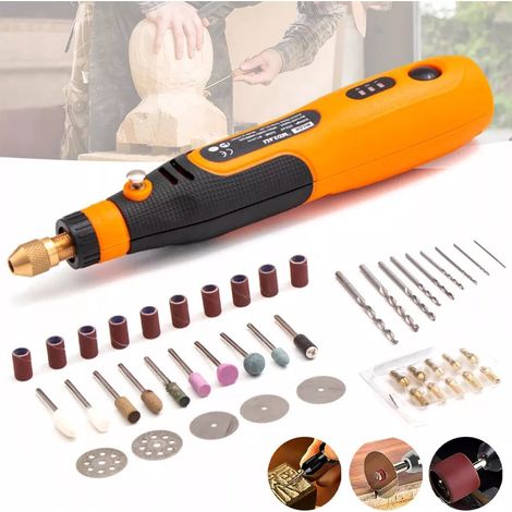 Elektrischer Winkelschleifer – 46-teiliges Mini-Multitool – USB-aufladbar – Ideal für Heimwerker und Bastelarbeiten – Komplettes Werkzeugset (1/5)