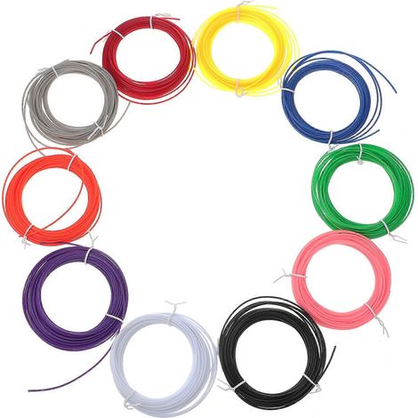 Lot de 10 recharges de filament pour stylo 3D (imprimante 3D incluses). Convient aux enfants de 10 à 12 ans.-1000X0.15CM