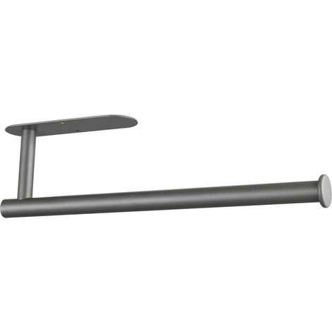 1 - Porte-Essuie-Tout - Support Mural - Acier Inoxydable - Installation Adhésive Ou À Vis - Cuisine Salle De Bain Gris 33,5x8,9cm