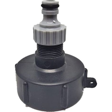 Raccord rapide UlisemNipple pour réservoir 1000 L, raccord de robinet IBC S60X6, raccord multi-réservoirs, raccord de tuyau adaptateur pour réservoir IBC (sortie plastique, 3/4') (1/3)