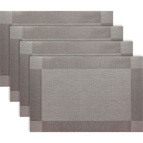 Set De Table - Pvc Polyester - 45 X 30 Cm - Lavable À La Main - Protection Table Et Plans De Travail - Lot De 4 (1/5)