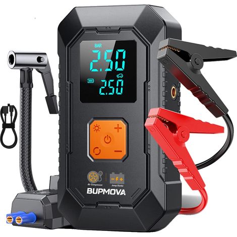 Démarreur de voiture, compresseur d'air portable, batterie externe 12V, 92.5wh pas de sac-a (1/2)