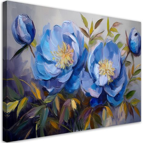 Tableau déco Pivoines Pivoines Fleurs bleues 100x70 (1/5)