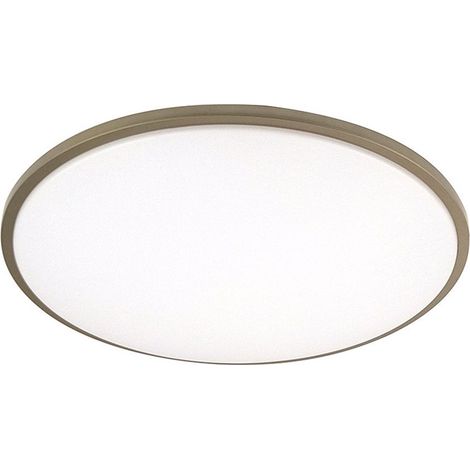 Plafonnier Eglon 36W, blanc/cuir, 3528 lm, 39 x 39 x 6,5 cm, commande réglable
