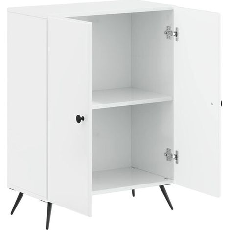 Meuble de Rangement pour Salle de Bain, Armoire Murale Blanche Brillante avec Étagères, Placard de Toilette Moderne et Étanche, Grand Espace de Stockage (1/5)