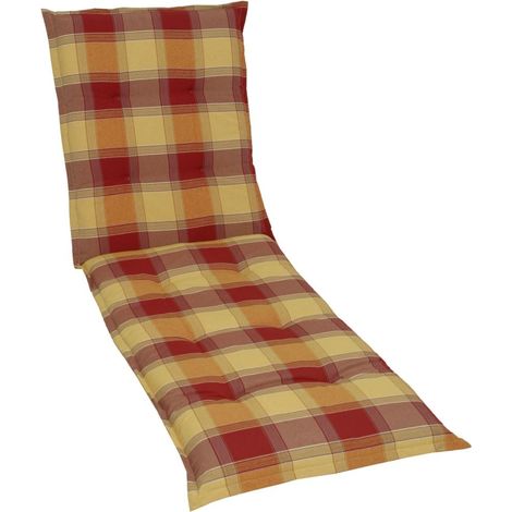 GO-DE Liegenauflage 190 x 60 x 8 cm rot kariert Auflage Polster Kissen Rollliege (1/2)