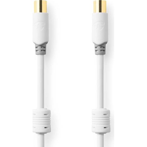 Cables coaxiales iec coaxial macho iec coaxial hembra chapado en oro 100db 75 ohmios doble blindaje 100m redondo pvc blanco en caja