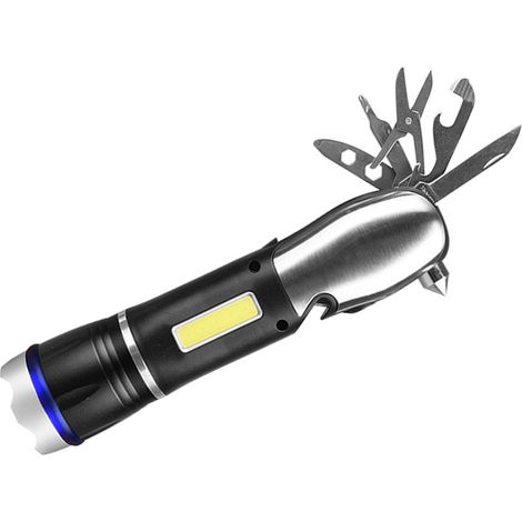 Torcia Led Ricaricabile Multifunzione Tagliacintura Rompivetro Coltello Multiuso (1/3)
