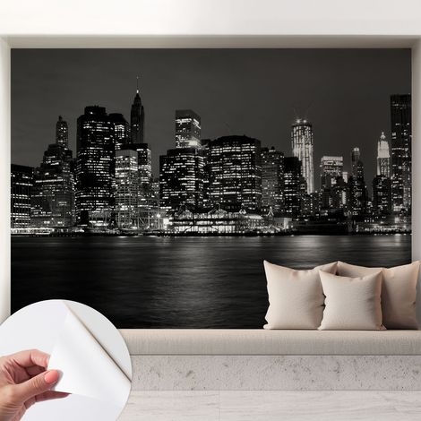 Fotomurale adesivo - Carta da parati adesiva - per la cucina camera da letto per la soggiorno - Metropoli notturna 208x146 cm