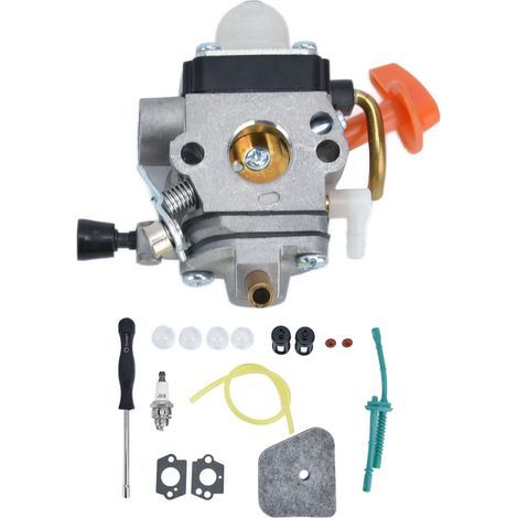 Vtizikl Carburateur avec tuyau à essence - Jeu de filtres à essence pour Fuxtec FX-PS152, FX-MS152, FX-MT152, MFS520, FX-FSR152 - Débroussailleuse Multiool 2 en 1 4 en 1 3 CV 52 cm3. (1/5)