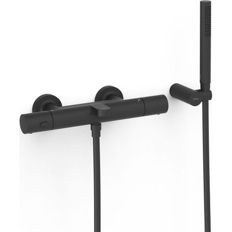 Ensemble douche bain-douche thermostatique Noir mat - TRES 19017429NM