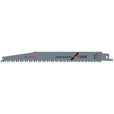 Bosch Professional 25 unidades Hoja de sierra sable S 2345 X Progressor for Wood, para madera, 200 x 19 x 1.25 mm, accesorio de sierra sable