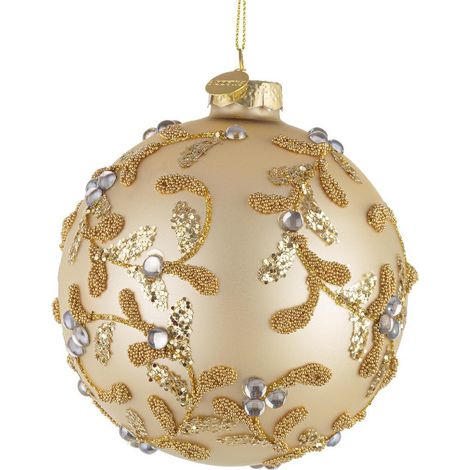 Sfera decorativa Floret in vetro champagne Ø10 cm (1/5)