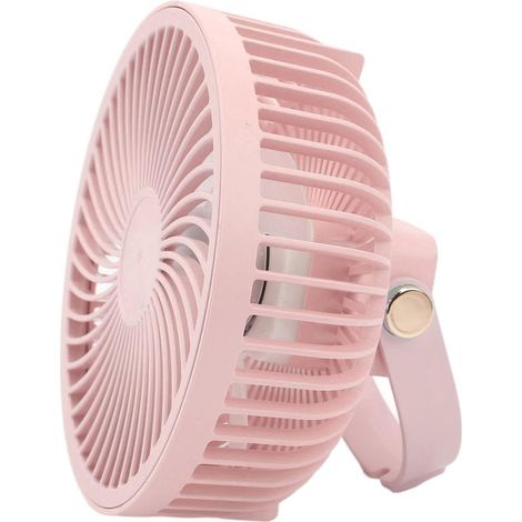 [NUNCA UTILIZADO]Ventilador portátil para acampar con linterna LED, 4 en 1, luz ajustable en 3 niveles, batería de litio integrada de 2000 mAh, ventilador para parrilla colgante (rosa) (1/5)