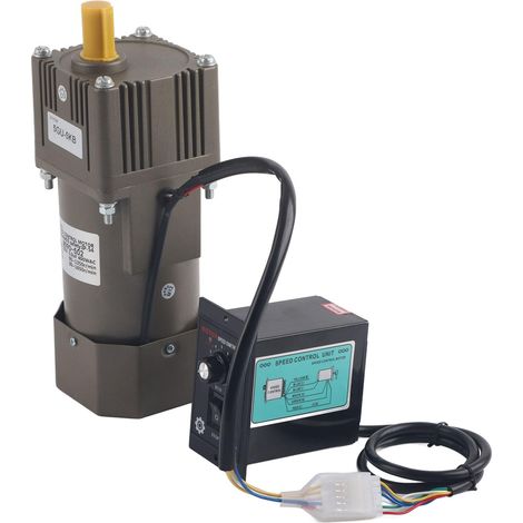 AC 220V 90W Motor mit einstellbarer Drehzahl Stufenlos regelbarer Frequenzumrichtermotor mit Getrieberegler und Halterung (5K) (1/5)