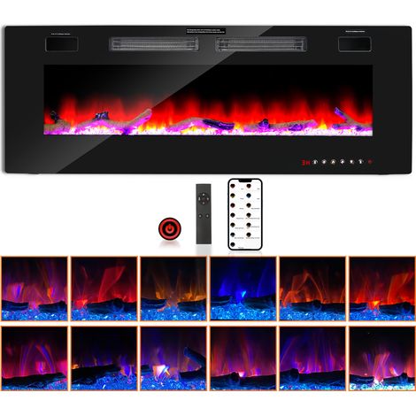 Jiubiaz Elektrokamin 750/1500 W mit 12 Flammenfarben und 5 Helligkeitsstufen (1/5)
