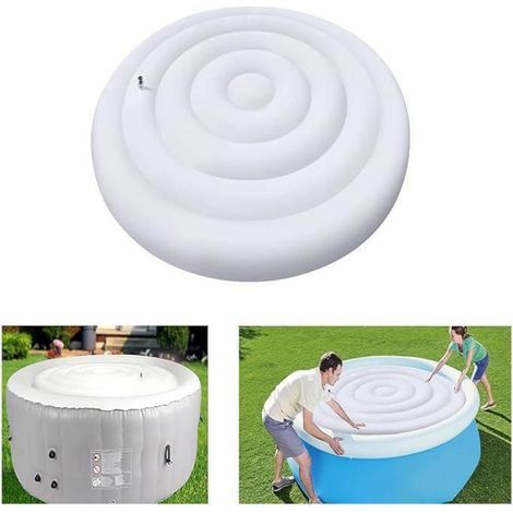 Aufblasbare Abdeckung für runde Whirlpools mit 1,4 m Durchmesser – Isolierende und energieeffiziente Thermoabdeckung – Schutz im Freien (1/5)