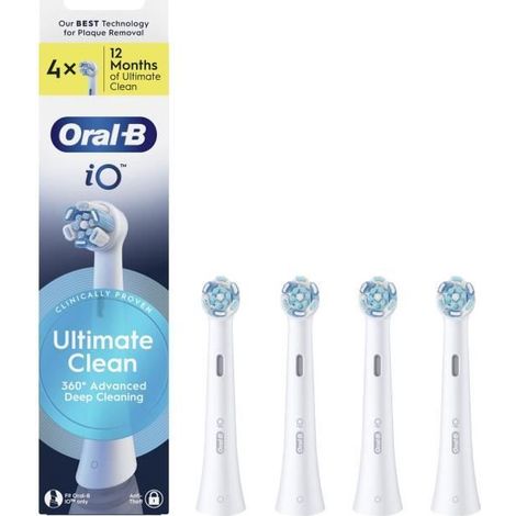 Brossettes - ORAL-B - IO refills Ultimate Clean - Pack de 4 - Blanc (1/5)